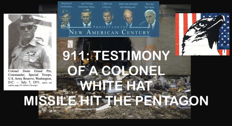 911 TESTIMONY:  THE WHITE HATS SHOT A MISSILE INTO PENTAGON TO SAVE AMERICA